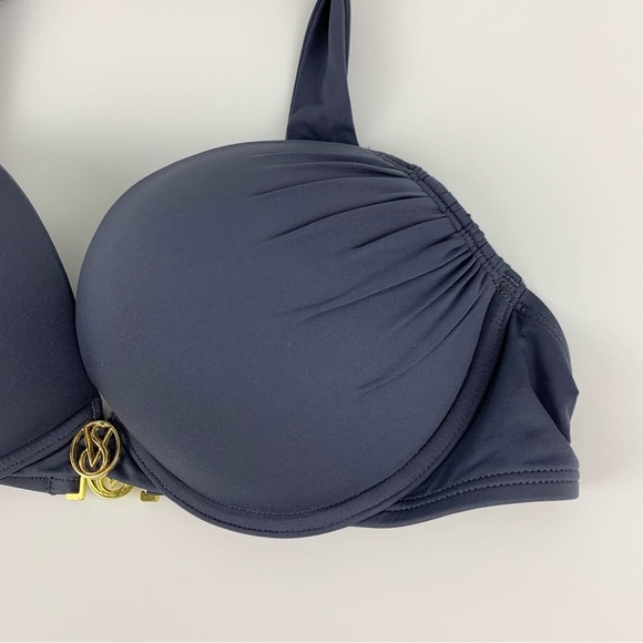 Victorias Secret Bombshell Padded Push Up Bikini Top Slate Grey 2 Cups 36B - Picture 6 of 12